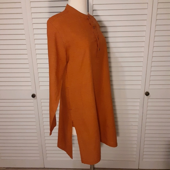 Melange 100% Cotton Tunic Dress with Designer Oversized 14" × 6½" Pockets - Picture 4 of 16